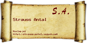 Strauss Antal névjegykártya